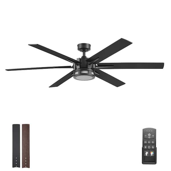 Honeywell Kaliza 60 in. Indoor/Outdoor Black Modern Color Changing LED Ceiling Fan with Remote Control
