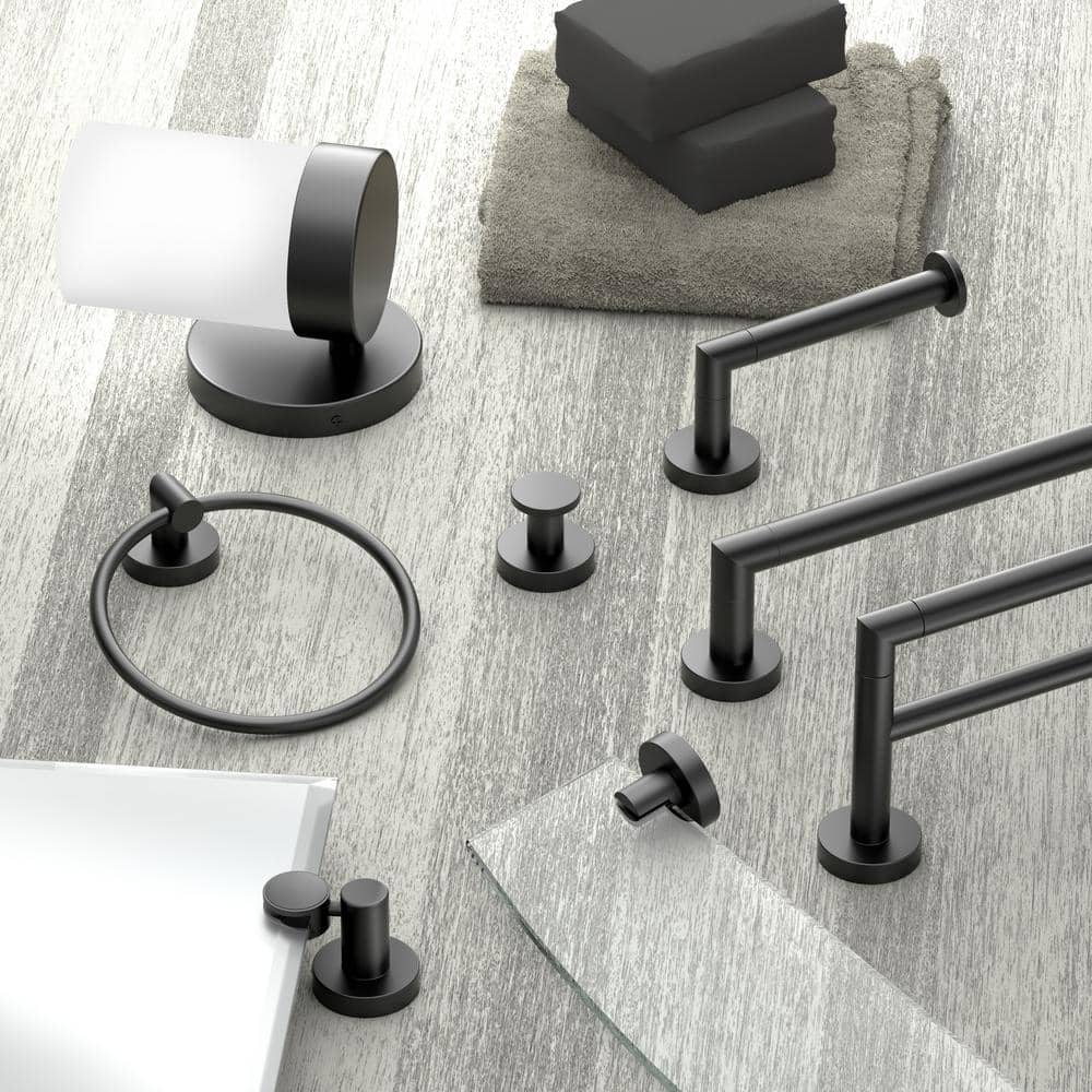 Matte Black Modern Double Robe Hook for Bathroom