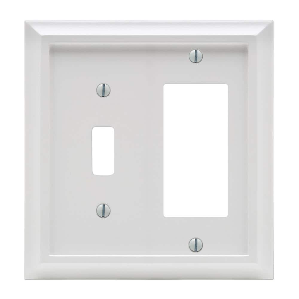 White Composite 2-Gang Toggle and Rocker Wall Plate