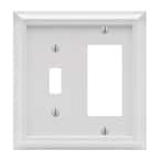 Deerfield 2 Gang 1-Toggle and 1-Rocker Composite Wall Plate - White