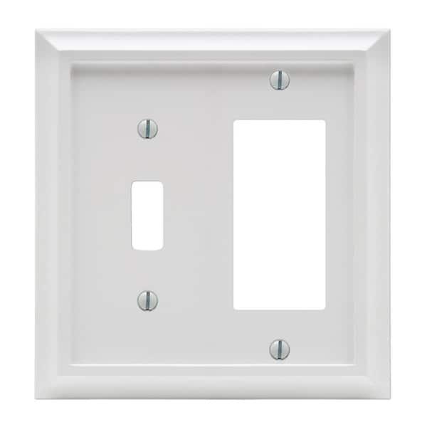 AMERELLE Deerfield 2 Gang 1-Toggle and 1-Rocker Composite Wall Plate - White