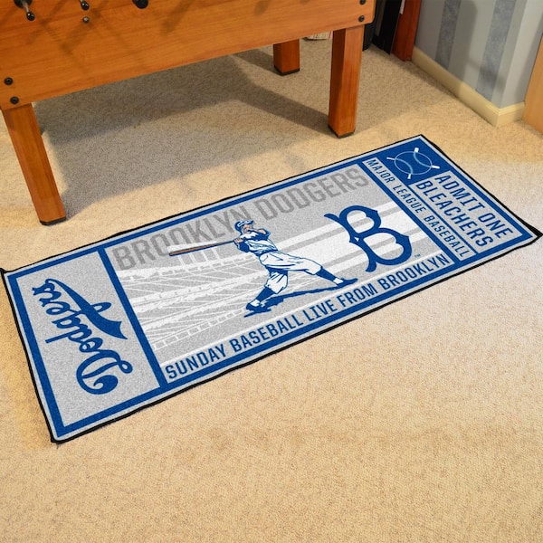 Brooklyn Dodgers Gray 2 ft. 6 in. x 6 ft. Ticket Runner Rug