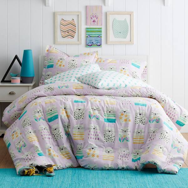 Cstudio Home by The Company Store Copy Cat Multicolored Cotton Percale Twin Comforter