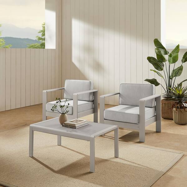 Kelten Outdoor Gray 5-Piece Aluminum Patio Conversation Set with Gray Cushions