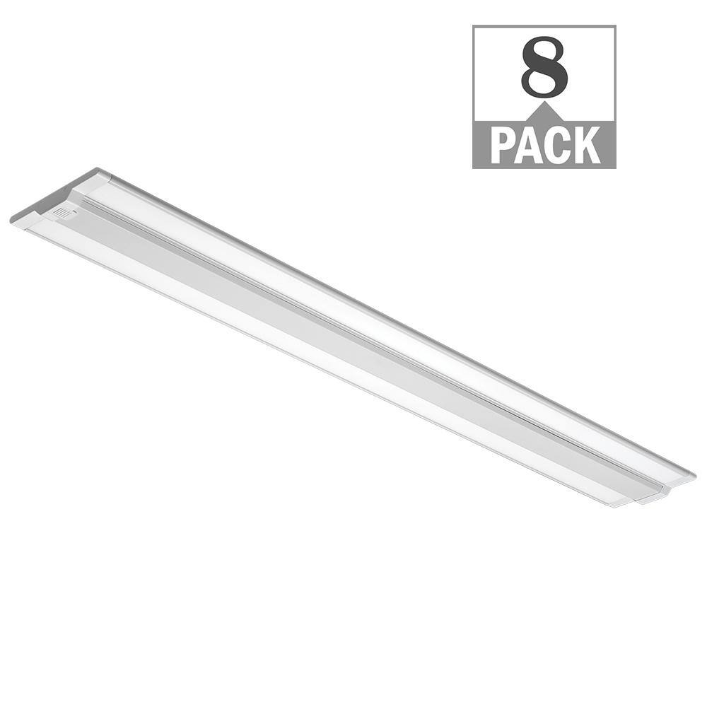 ETI 4 ft. Eco Low Profile 3200 Lumens Integrated LED White Wraparound Light 4000K Bright White Dimmable (8-Pack)