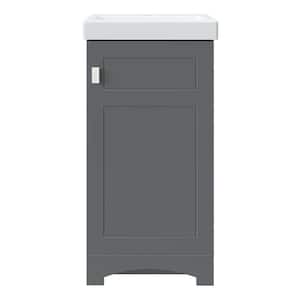 Bayler 17-1/2 in. W x 13-1/2 in. D Bath Vanity in Twilight Gray with Porcelain Vanity Top in White with White Basin