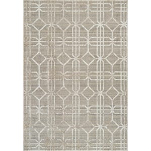 Nomad Beige Brown 4 ft. x 6 ft. Modern Abstract Indoor Area Rug