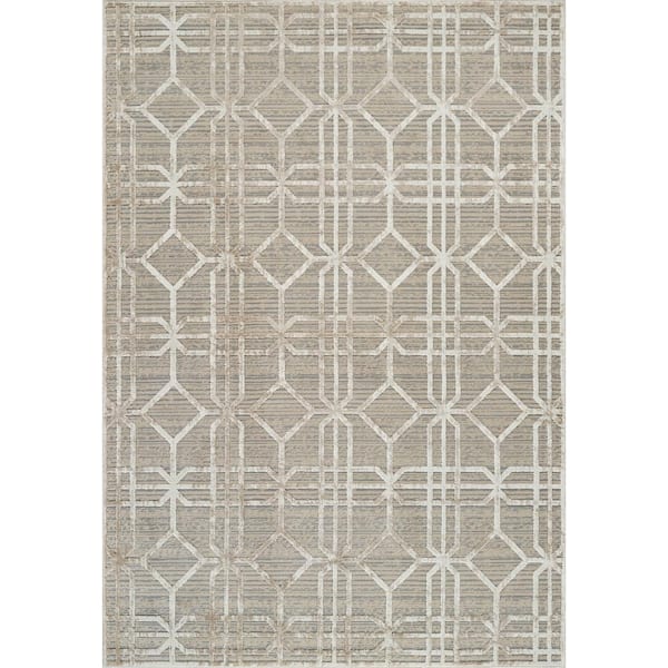 Rug Branch Nomad Beige Brown 4 ft. x 6 ft. Modern Abstract Indoor Area Rug