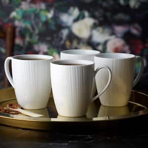 Conifere 12 fl. oz. (White) Porcelain Mugs, (Set of 4)
