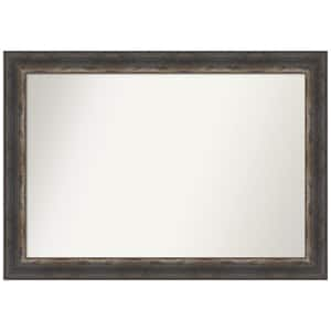 Bark Rustic Char 41 in. W x 29 in. H Non-Beveled Bathroom Wall Mirror in Black