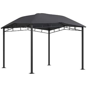 10 ft. x 10 ft. Gray Soft Top Patio Gazebo Outdoor Canopy with Unique Geometric Design Roof