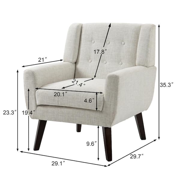 Uixe Beige Linen Arm Chair (Set of 2) SF-BG-2 - The Home Depot