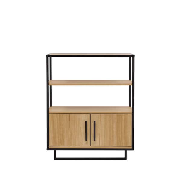 26 in. W x 11 in. D x 32 in. H Mixed Material Rectangular Bathroom Storage Wall Cabinet in Natural Oak