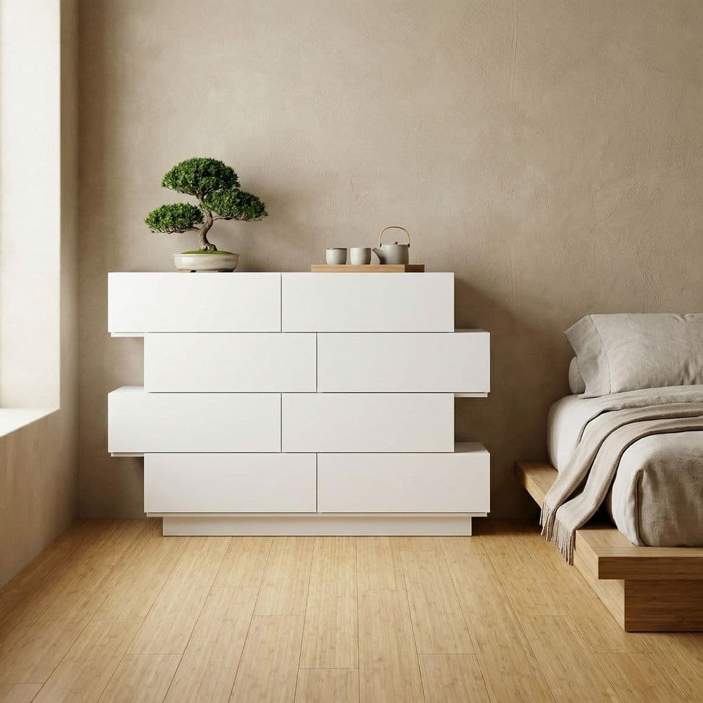 white high gloss dresser jiteentarou Malm for Bedroom, 55 Inch Full Dresser with 7 Drawers, Modern Large Wood Chest of Drawer Handle Free, Living Room, Entryway, Hallway, White : Home & Kitchen 26.8 inchD x 11.8 inch W x 8.7 inchH and 17.8 inchD x 11.8 inch W x 8.7 inchH Dolce Dresser in High Gloss