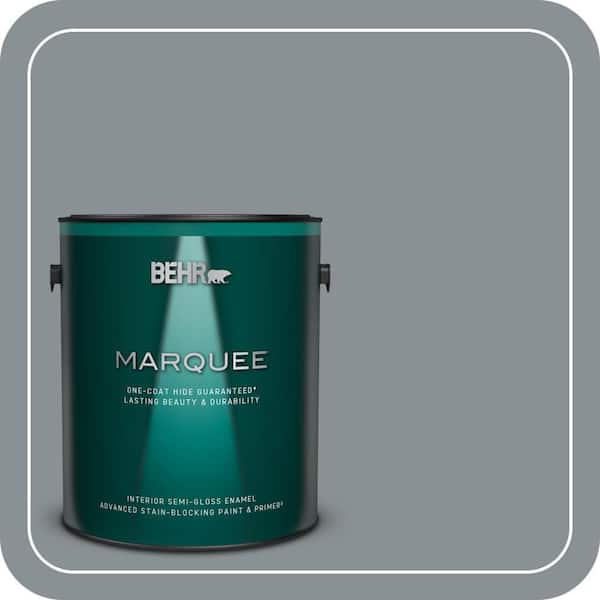 BEHR MARQUEE 1 gal. #MQ5-29 Gotham Gray One-Coat Hide Semi-Gloss Enamel Interior Paint & Primer