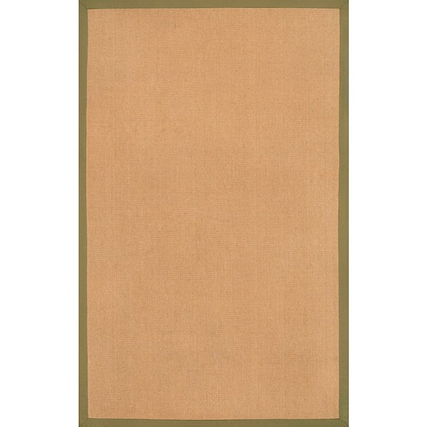 Camden Farmhouse Cottage Border Jute Natural/Olive 8 ft. x 10 ft. Area Rug