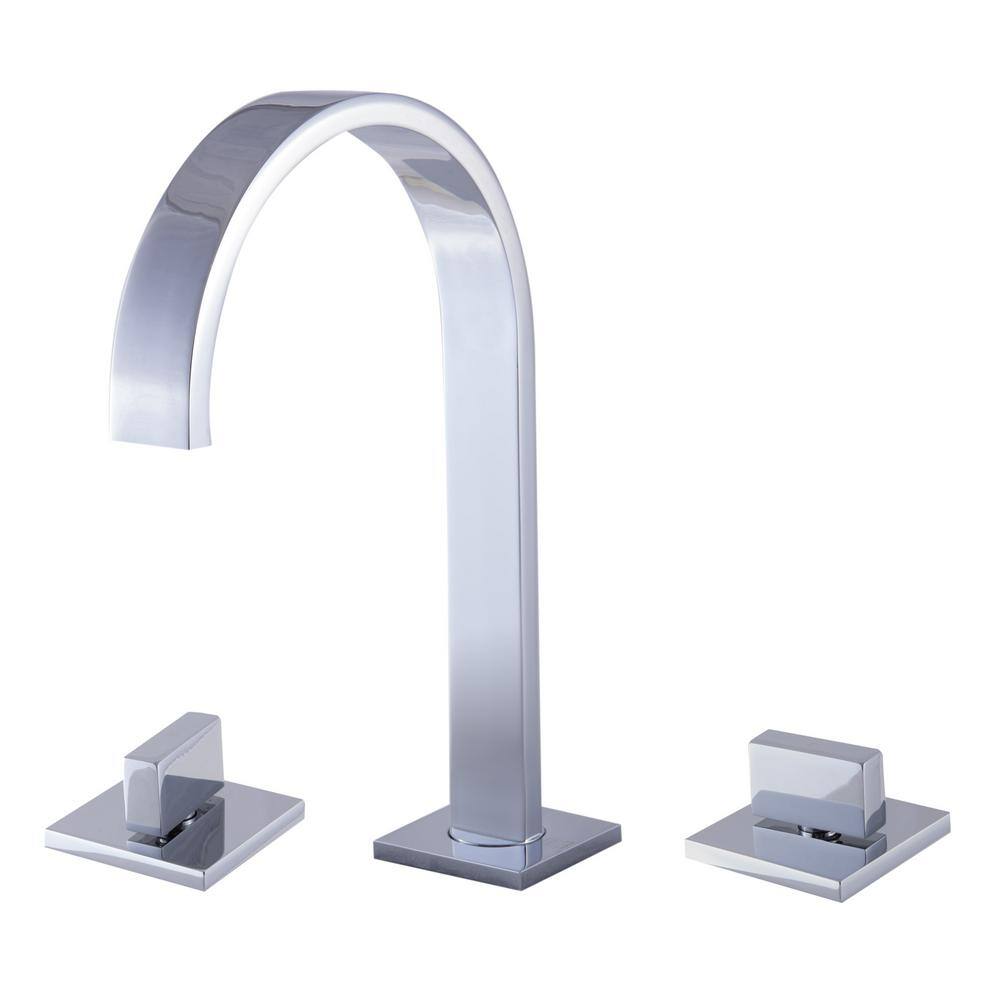 Polished Chrome Gooseneck 6.19" Widespread Bathroom Faucet