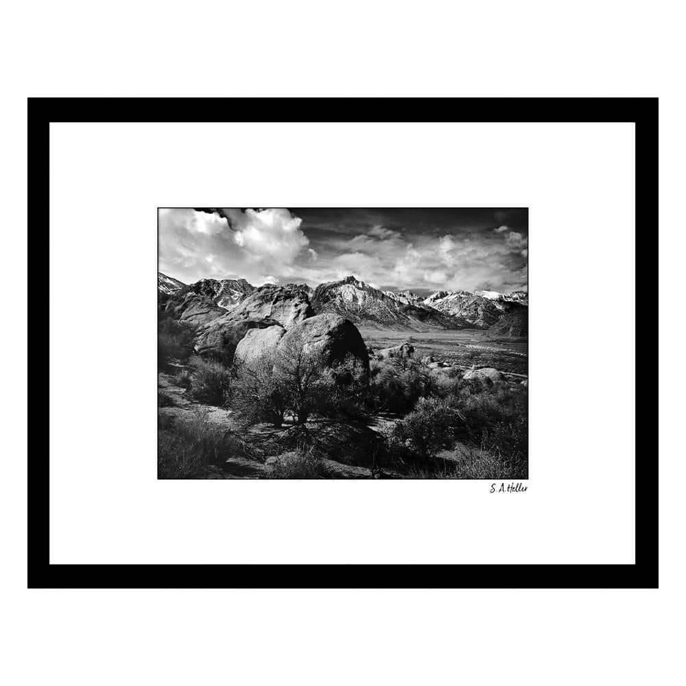 Alabama Hills Black and White Framed Photograph for Kids