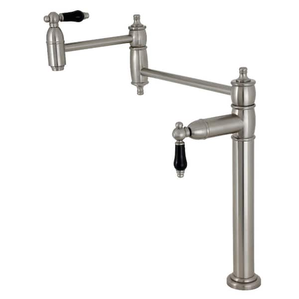 Kingston Brass Duchess Deck Mount Pot Filler Faucet in Brushed Nickel
