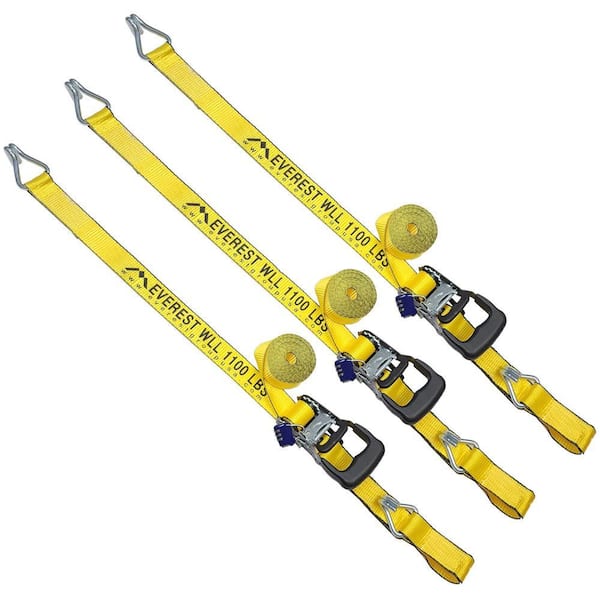 1.5 in. x 15 ft. Tie-Down Straps 1,100 lbs. Working Load Locking Handle, Built-In Soft Tie Loop, Combo-Locks (3-Pack)