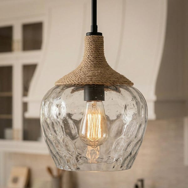 Royer 1-Light Matte Black Shaded Mini Pendant