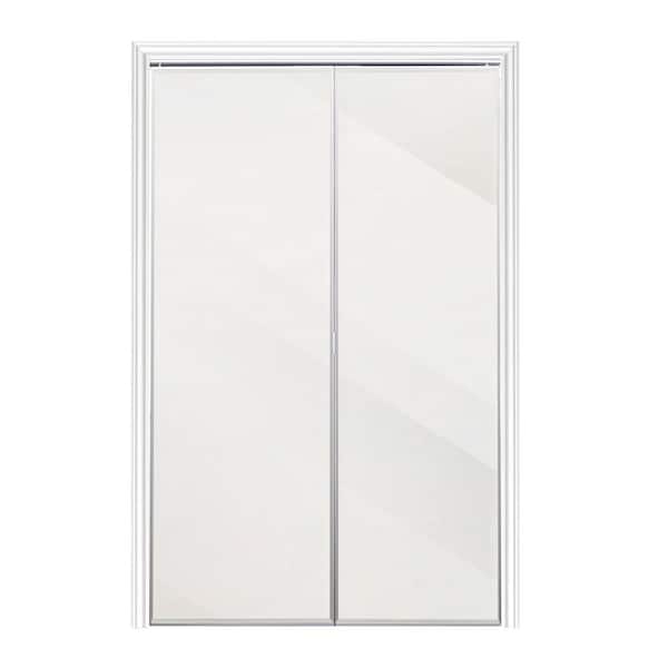 TRUporte 24 in. x 80 in. 321 Series Steel Frameless Bifold Mirror