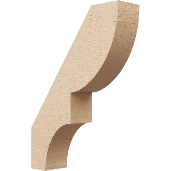 Ekena Millwork 3 in. x 16 in. x 12 in. Ridgewood Rough Cedar Woodgrain Timberthane Polyurethane Knee Brace, Primed