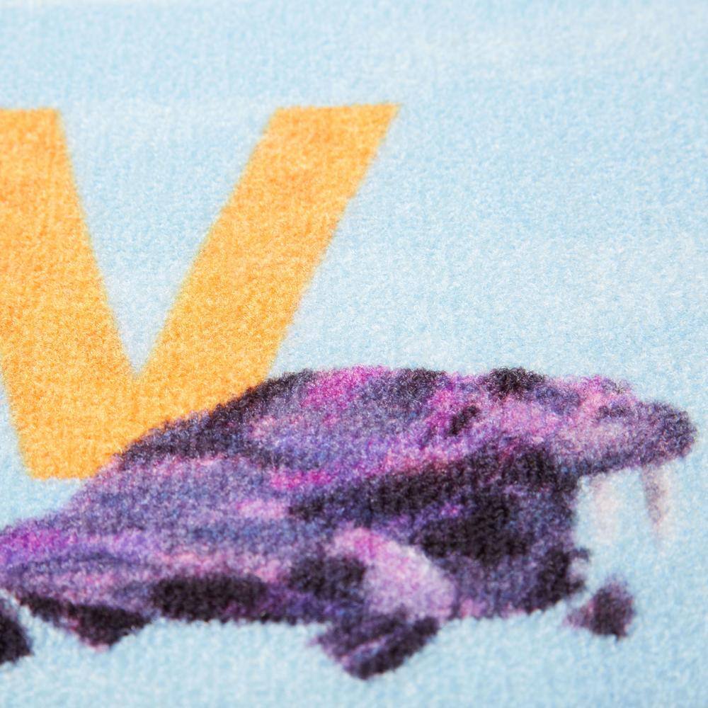 Eric Carle Blue Alphabet Zoo Washable Kids Area Rug