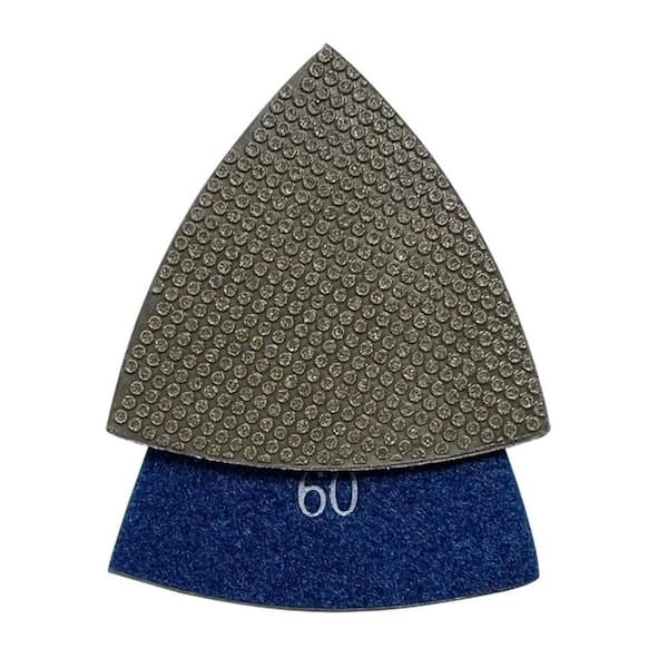 3 in. Triangular Grinding Pads for Oscillating Multi-Tools, Electroplated Diamond, 3mm Segment Height, #60 Grit
