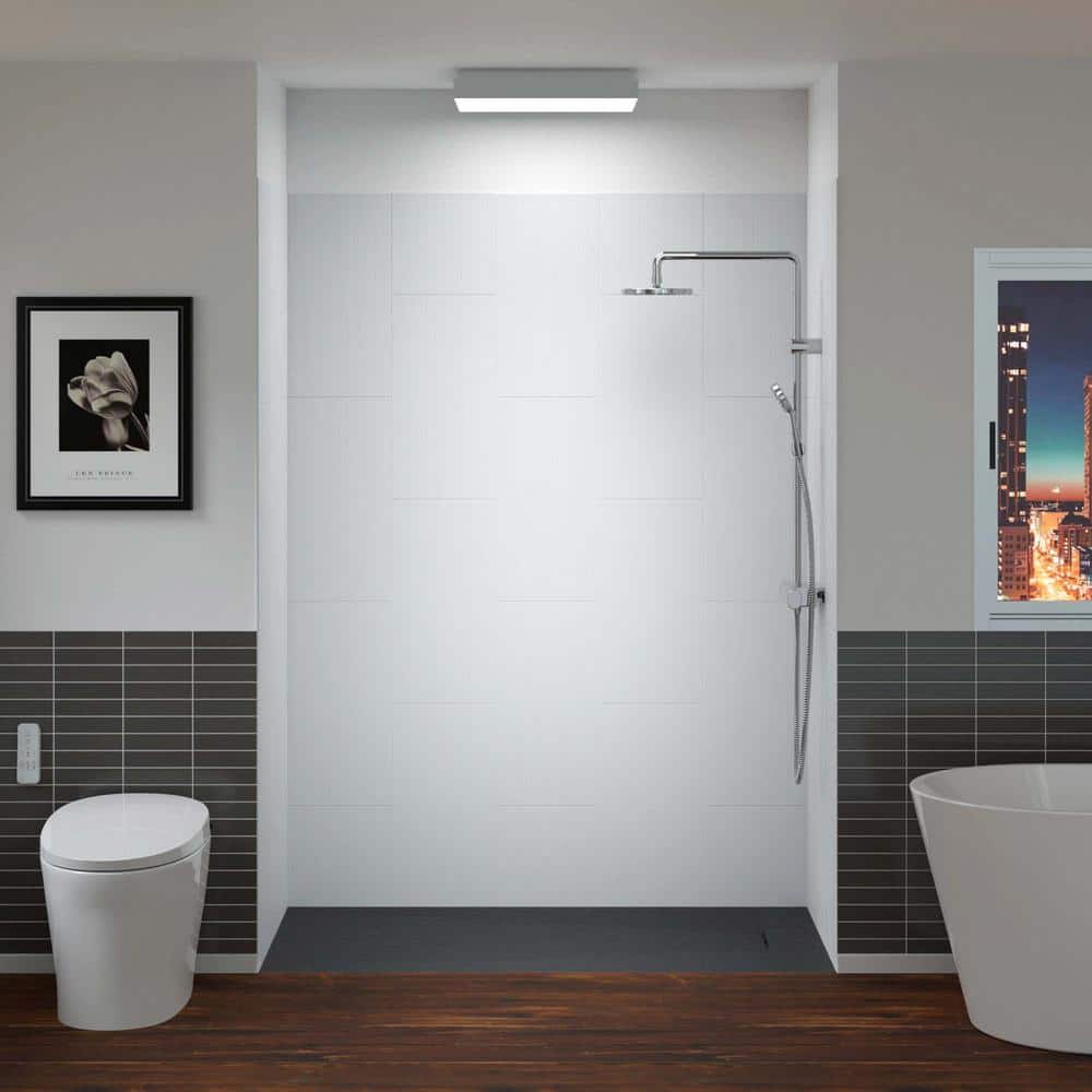 60'' Black and Brushed Nickel Rectangular Shower Stall