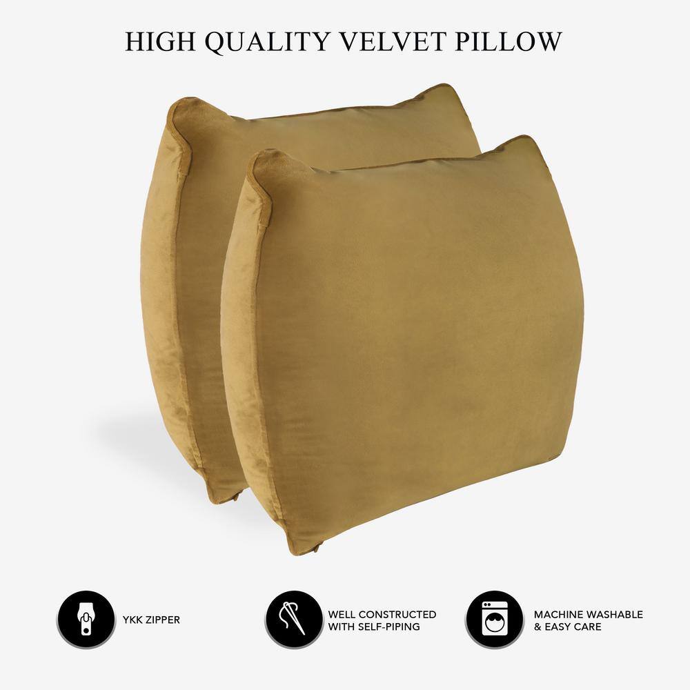 Irish Coffee Velvet 22" Square Pillow Covers Set of 2