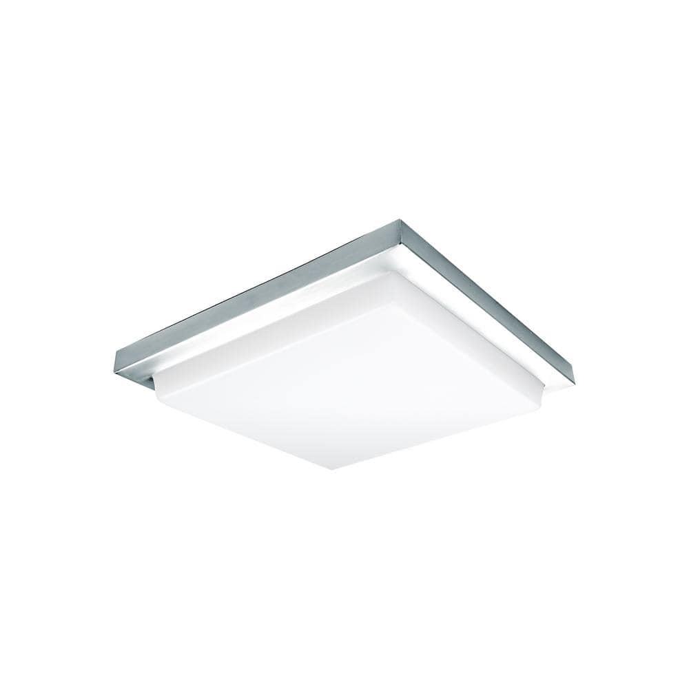 Metro LED Square Flush Mount in Chrome with Polycarbonate Shade
