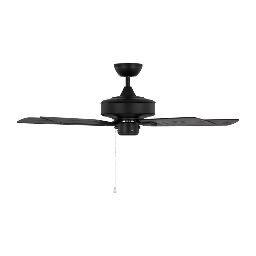 Midnight Black 44-Inch Ceiling Fan with Walnut Blades and Lighting