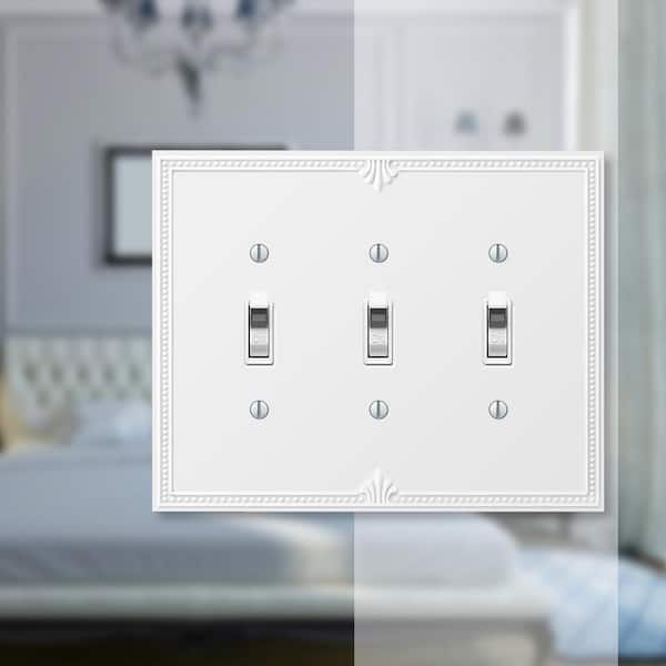 Richmond 3 Gang Toggle Composite Wall Plate - White