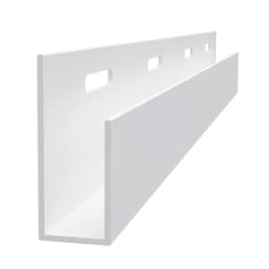 3/4 in. x 1-3/8 in. x 8 ft. Slatwall J Channel White PVC Trim (2 Per Box)