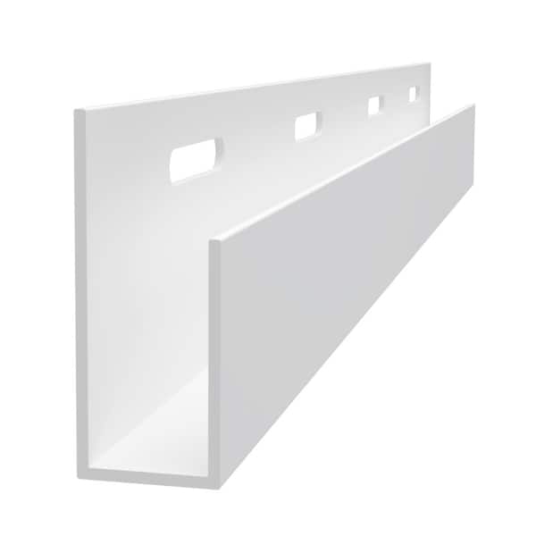 Trusscore 3/4 in. x 1-3/8 in. x 8 ft. Slatwall J Channel White PVC Trim (2 Per Box)