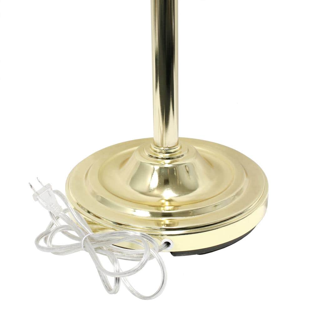 Elegant Gold Iron Floor Lamp with Scalloped Glass Shades