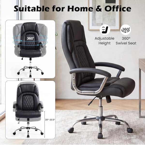 Gymax 500LBS Faux Leather High Back Big and Tall Office Chair