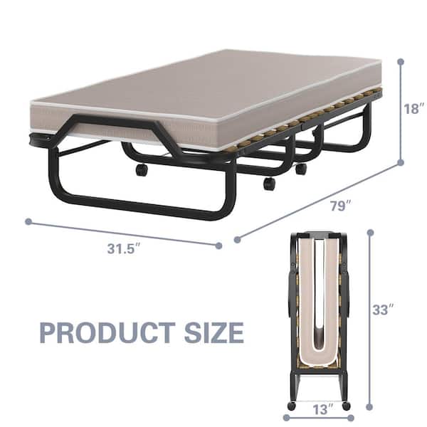 Twin Mattress Rollaway Guest Bed, Folding Rollaway Bed Full Size