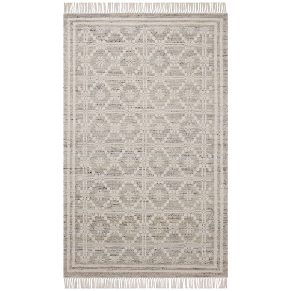 Angela Rose Rivers 1 ft. 6 in. x 1 ft. 6 in. Lagoon / Ivory Traditional Sample Rug