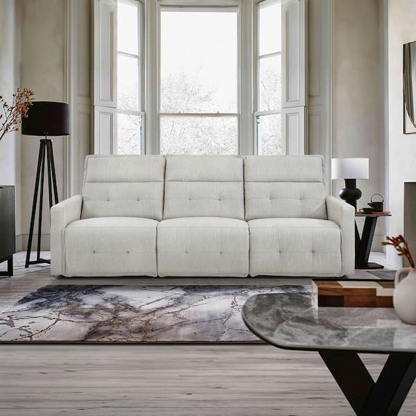 Lazzara Loveland 104.5 in. W. Straight Arm Textured Fabric