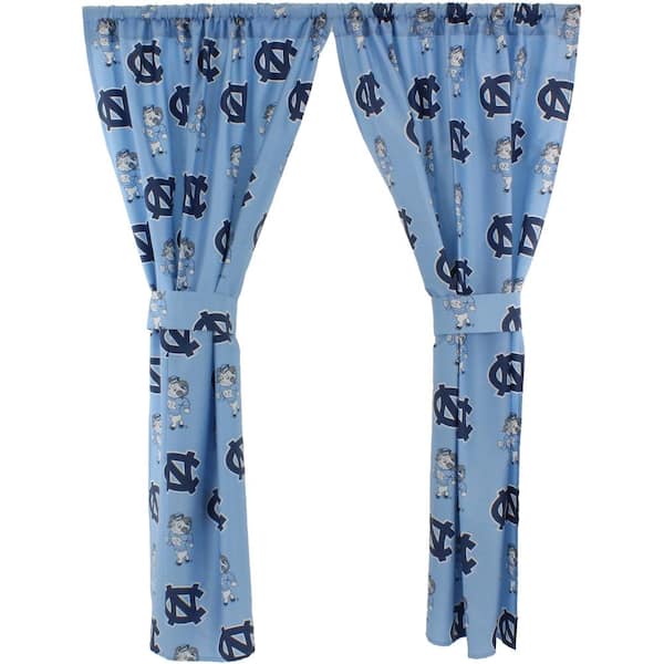 College Covers 42 in. W x 63 in. L North Carolina Tar Heels Cotton With Tie Back Curtain in Blue (2 Panels)