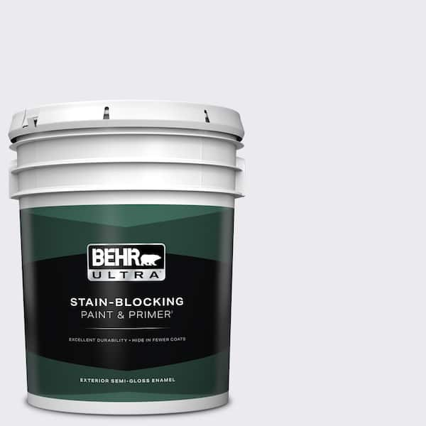 BEHR ULTRA 5 gal. #650E-1 Lace Cap Semi-Gloss Enamel Exterior Paint & Primer