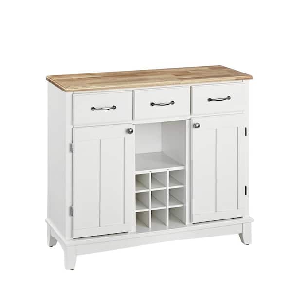 HOMESTYLES White and Natural Buffet with Wine Storage