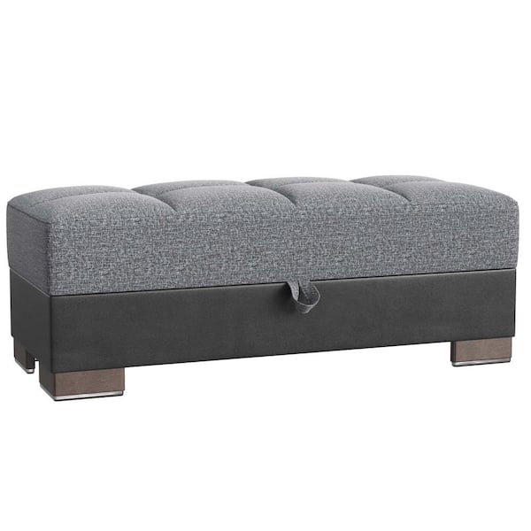 Ottomanson Basics X Collection Grey/Black Ottoman With Storage