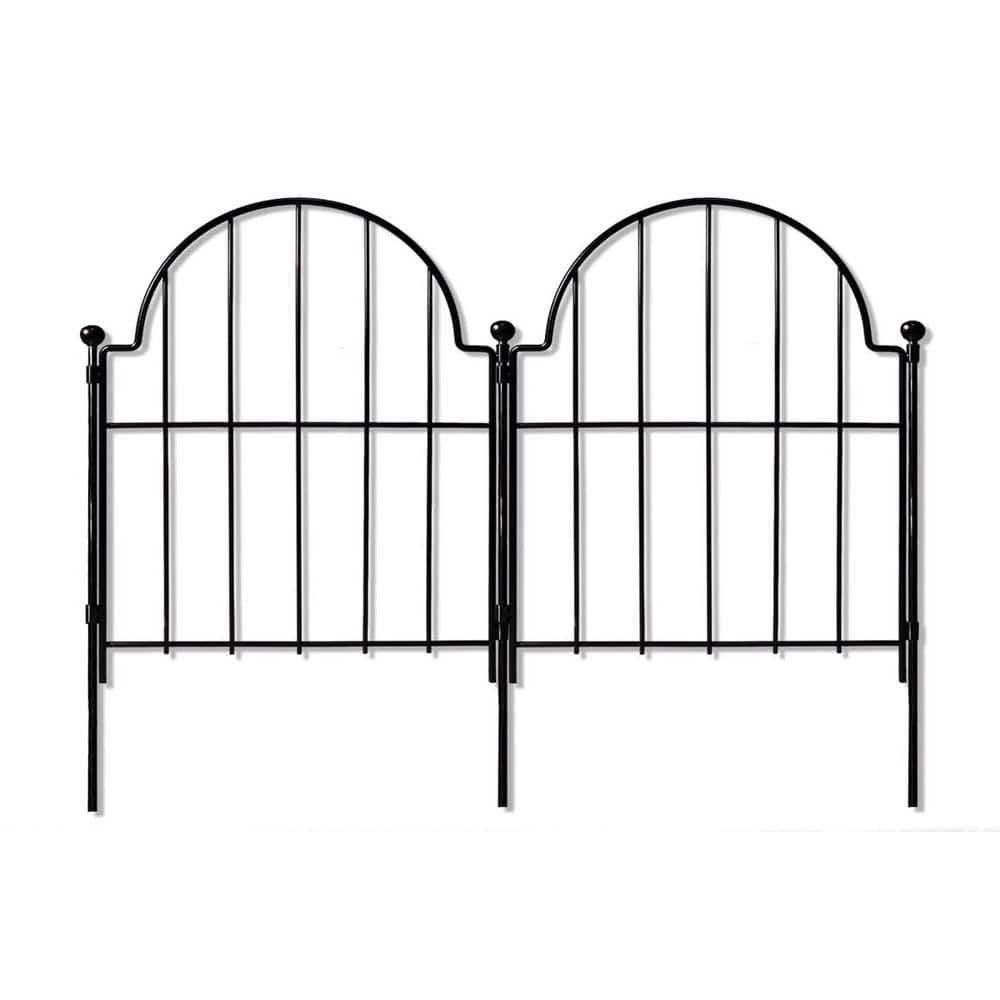 22 in. x 27.5 ft. Black Steel Arched Rustproof Fence Panel, No Dig Fence Garden Fence Border, Outdoor Decor (25-Pack) price history on PriceWatchPro