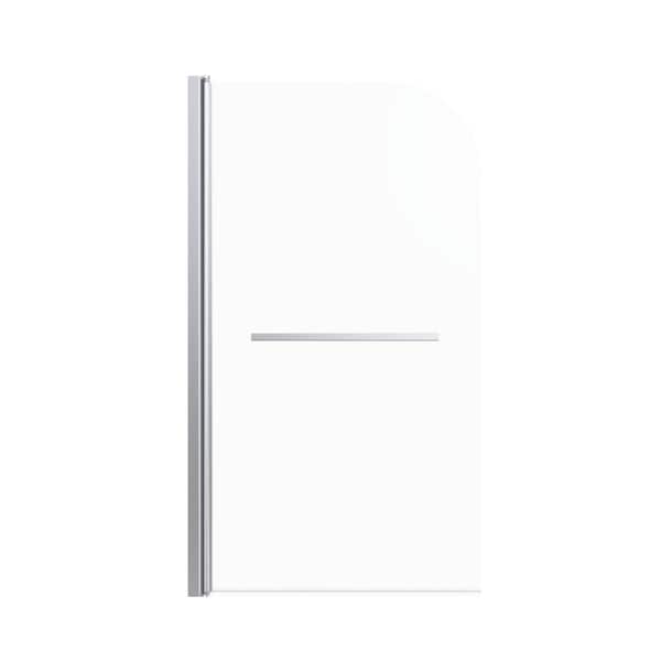 31 in. W x 55 in. H Shower Tub Door Frameless Pivot Tub Door in Chrome with 1/4" Tempered Clear Glass 180 Pivot Degree