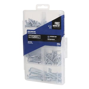 Zinc-Plated Wood Screw Assortment (231-Piece per Pack)