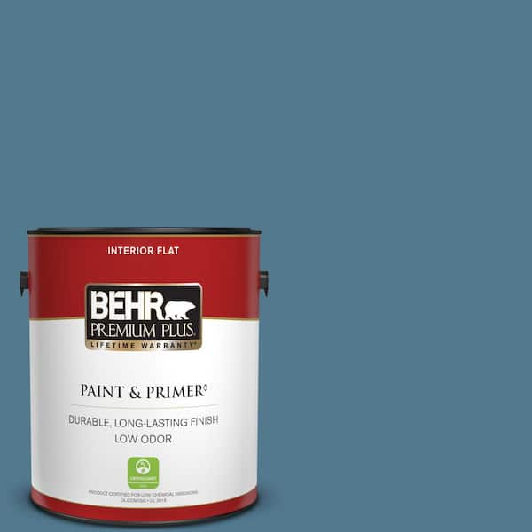 BEHR PREMIUM PLUS 1 gal. #PPU14-03 Cayman Bay Flat Low Odor Interior Paint & Primer