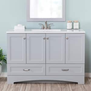 Lancaster 48 in. W x 19 in. D x 33 in. H Single Sink Bath Vanity in Pearl Gray with White Cultured Marble Top